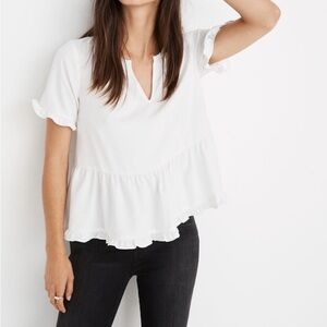 Elegant Stanza Ruffle-sleeve blouse XL